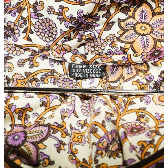 Boho Floral‎ Sparkle Long Sleeve Short Dress Casual Womens Size Large - Picture 4 of 4